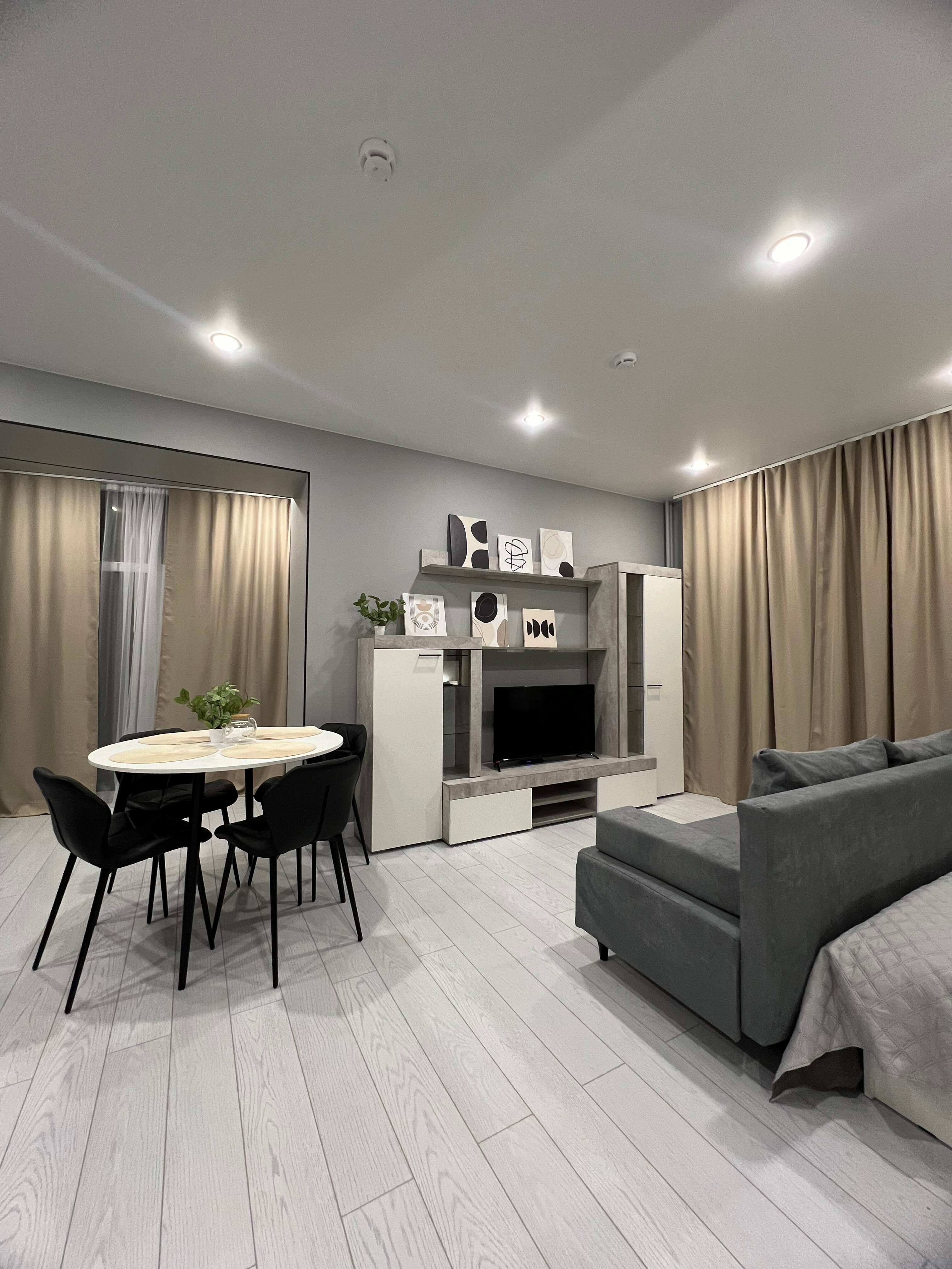 Семейный апартамент "Беж" с кухней и стирально-сушильной машиной