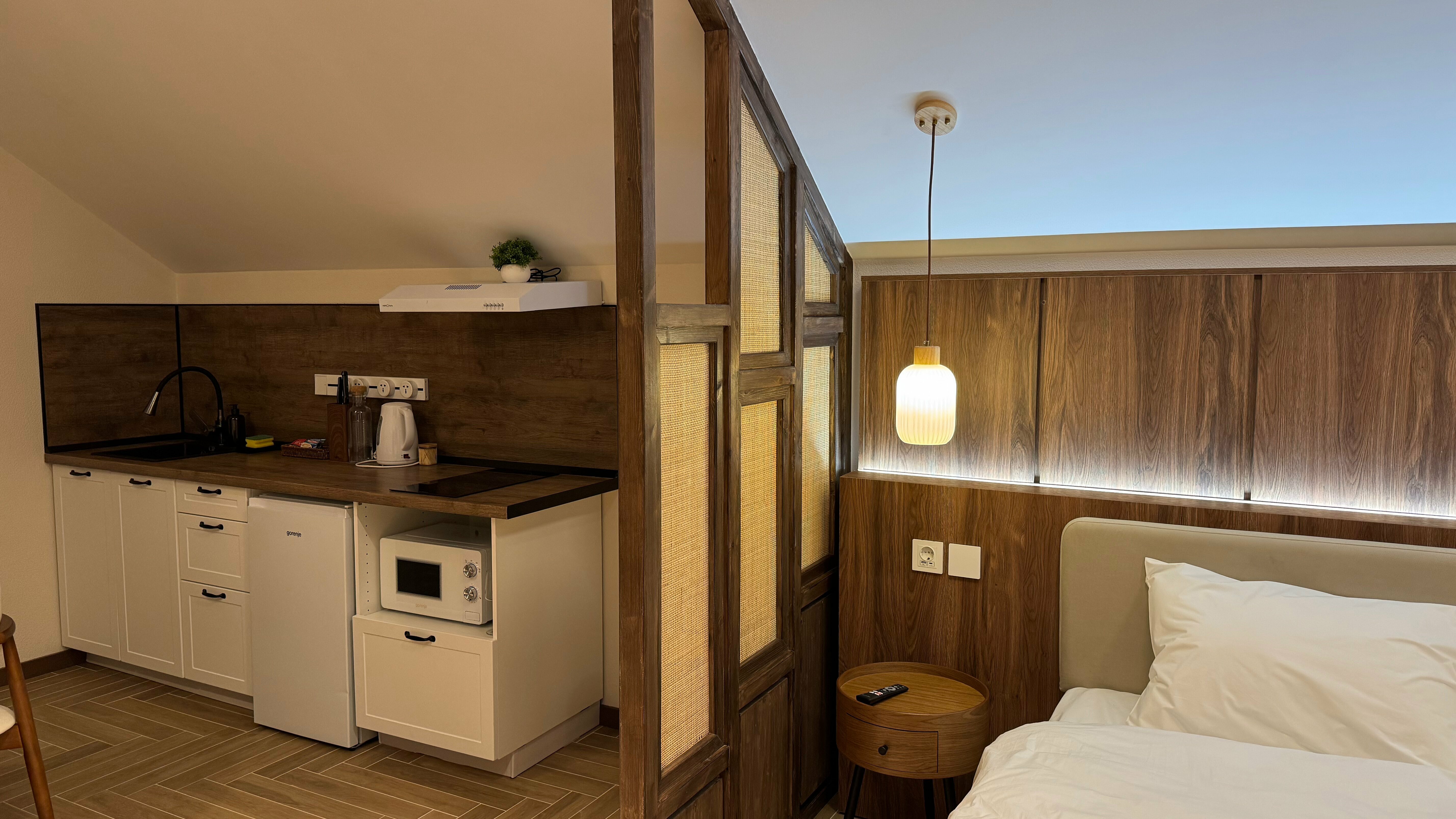 Студия премиум с кухней, зоной барбекю и балконом