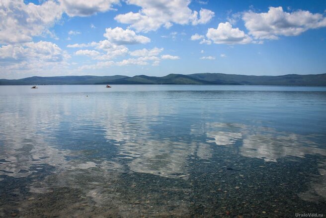 Водная гладь озера Тургояк