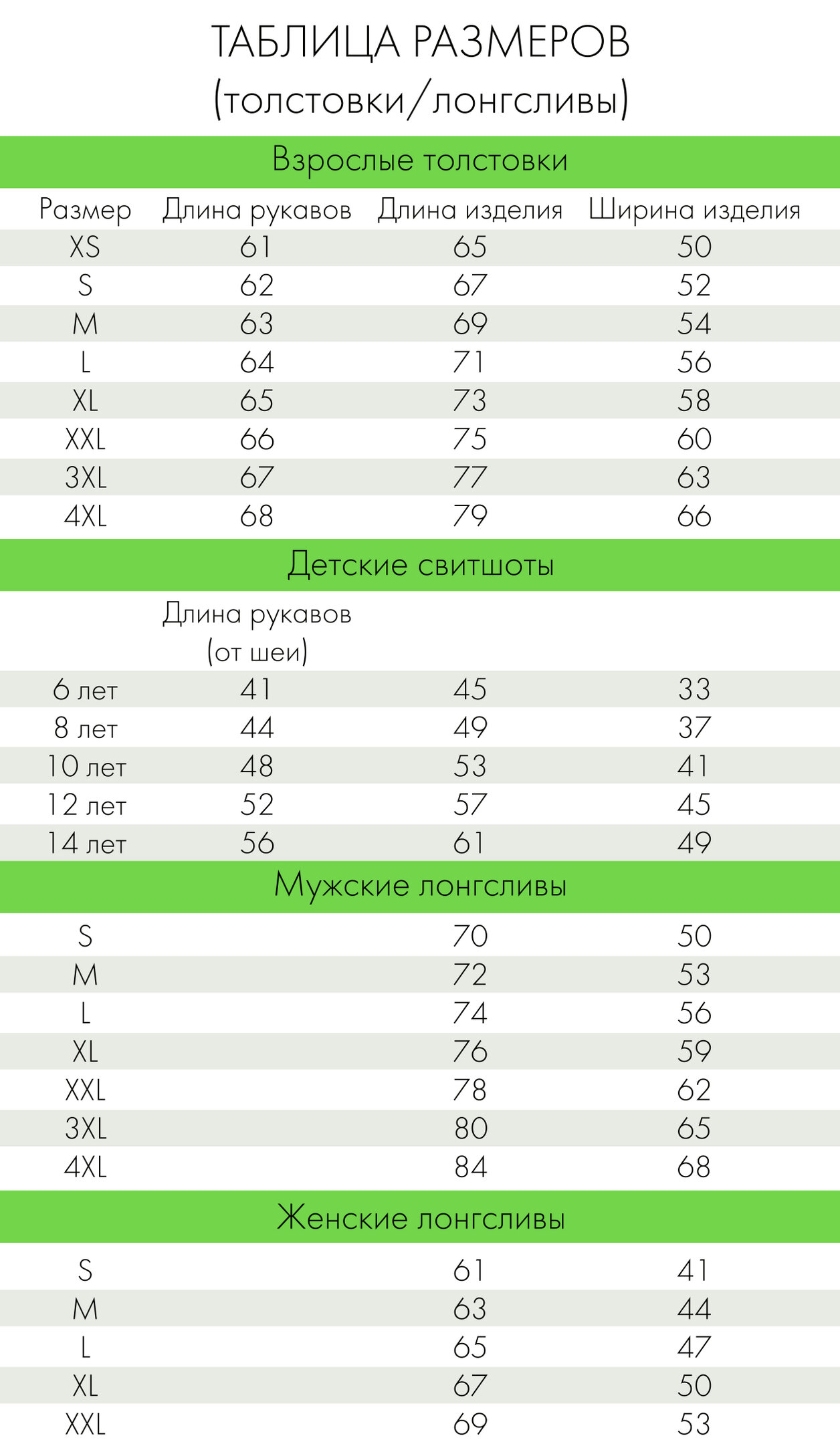 печать на футболках размеры