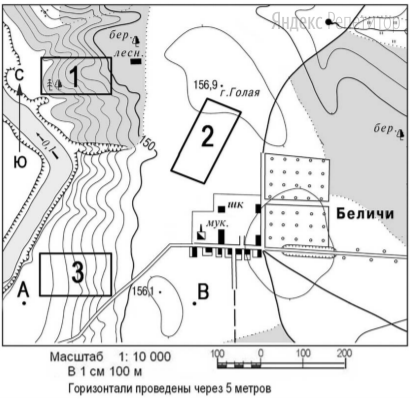 Ознакомьтесь с картой, показанной на рисунке. 