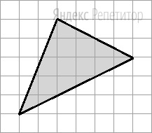 На клетчатой бумаге с размером клетки ... изображён треугольник.