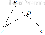 В треугольнике ... известно, что ..., ... — биссектриса.