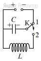 Конденсатор колебательного контура подключён к источнику постоянного напряжения (см. рисунок). В момент ... переключатель ... переводят из положения ... в положение ... Графики А и Б представляют изменения физических величин, характеризующих колебания в контуре после этого. ... – период колебаний.