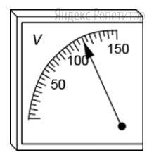 При помощи вольтметра, изображенного на рисунке, измеряется напряжение в некоторой электрической цепи.