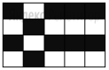 Чёрно-белое растровое изображение кодируется построчно, начиная с левого
верхнего угла и заканчивая в правом нижнем углу. При кодировании ...
обозначает черный цвет, а ... – белый.
