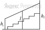 Перила лестницы дачного дома для надежности закреплены посередине вертикальным столбом. Найдите высоту ... этого столба, если наименьшая высота ... перил равна ... м, а наибольшая ... равна ... м.