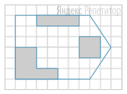 План склада разбит на клетки. Каждая клетка обозначает квадрат ... м ... м. Закрашенная часть
показывает занятую товаром площадь.