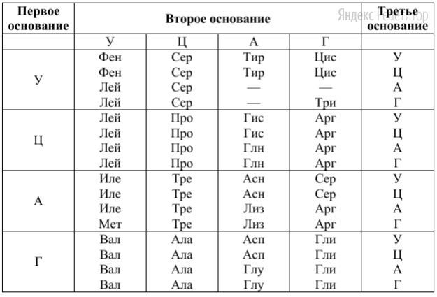 Для решения задания используйте таблицу генетического кода.