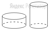 Даны два цилиндра. Радиус основания и высота первого цилиндра равны соответственно ... и ..., а второго — ... и ....