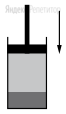 В цилиндре под поршнем находятся жидкость и её насыщенный пар (см. рисунок). 