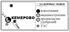 Используя картосхему, объясните, чем обусловлено в г. Кемерове производство азотных удобрений.