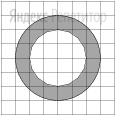 На клетчатой бумаге изображены два круга. Площадь внутреннего круга равна ....