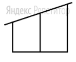 Наклонная балка поддерживается тремя столбами, стоящими вертикально на равном расстоянии друг от друга. Длины двух меньших столбов — 60 см и 90 см.