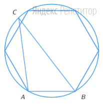 Правильный шестиугольник вписан в окружность. ... – произвольная точка окружности. 