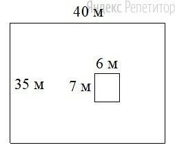 Дачный участок имеет форму прямоугольника, стороны которого равны ... м и ... м. Дом, расположенный на участке, на плане также имеет форму прямоугольника, стороны которого равны ... м и ... м. 