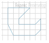 На клетчатой бумаге с размером клетки ... см ... см изображена фигура. 