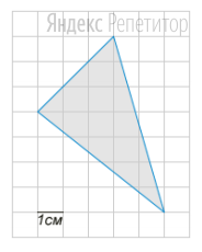 На клетчатой бумаге с размером клетки ... см ... см (см. рис.) изображён треугольник. 