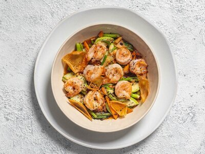 Тигровые креветки стир-фрай с овощами