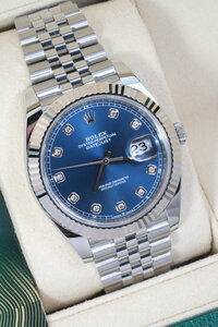 Rolex Oyster Perpetual Datejust 41mm Blue Dial Diamond I