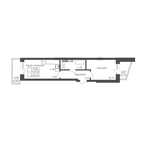 1-комнатная от 35.01 м²