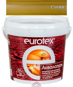 Лак защитно-декоративный для дерева "EUROTEX" СОСНА 0,9 