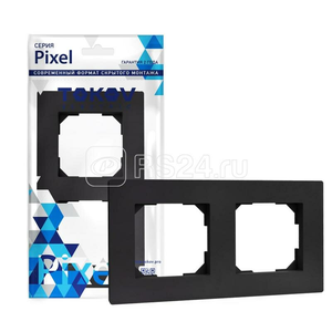 Рамка 2-м Pixel карбон TOKOV ELECTRIC TKE-PX-RM2-C14