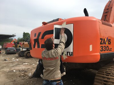 Наклейка логотипа, номера на кран, экскаватор, трактор