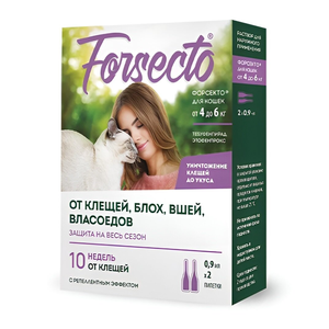 Forsecto для кошек от 4 до 6кг, 2 пипетки по 0,9мл