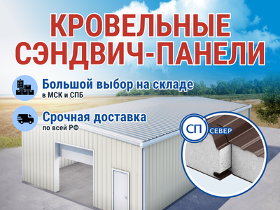 Кровельные сэндвич-панели из мин. ваты 100 мм