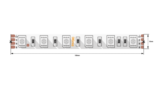 Лента светодиодная стандарт со скотчем 3М 5050, 60 LED/м