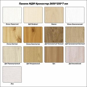 Панели МДФ Кроностар 2600*250*7 мм