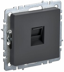BRITE Розетка компьютерная RJ45 кат.6 РК11-БрГ графит IE