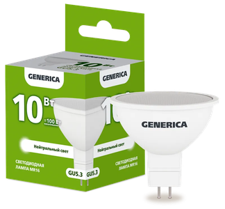 Лампа светодиодная MR16 софит 10Вт 230В 4000К GU5.3 GENE