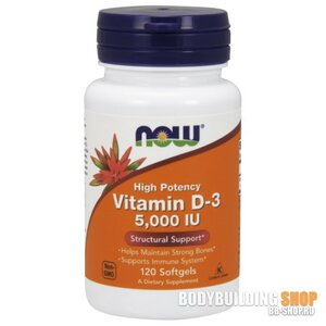 NOW Vitamin D-3 5000 IU (120капс)