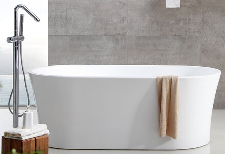 Ванна акриловая ABBER AB9202 1700х800х600 с каркасом, ов