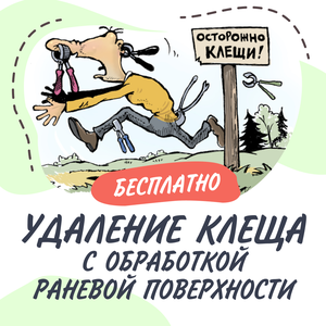 Удаление клеща бесплатно