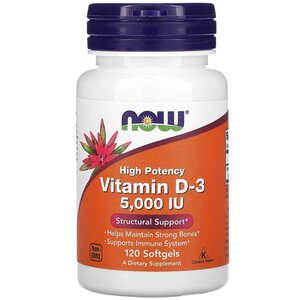 NOW Foods Vitamin D3 5000 IU 120 caps