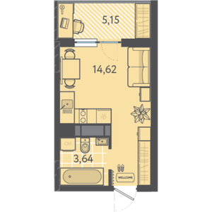Студия 20,84 м²