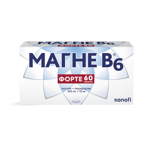 Магне В6 форте 100мг+10мг, 60 шт