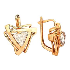 Серьги из золота с фианитом