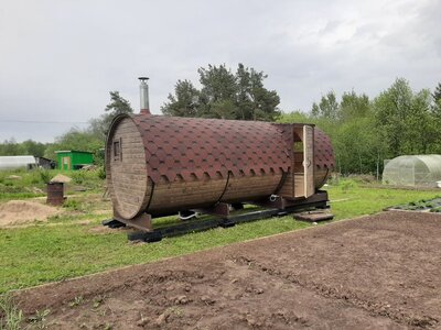 Баня-бочка с боковым входом (длина - 6 м)