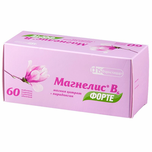 Магнелис В6 форте 100 мг+10 мг, 60 шт, таблетки 
