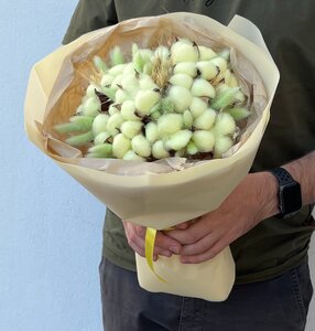 Букет “Лимонный хлопок и сухоцветы”