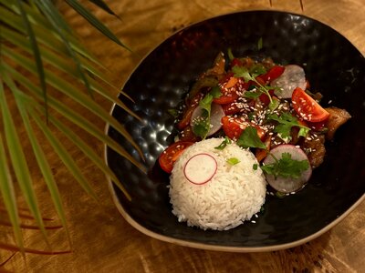 Курица Кунг Пао с рисом