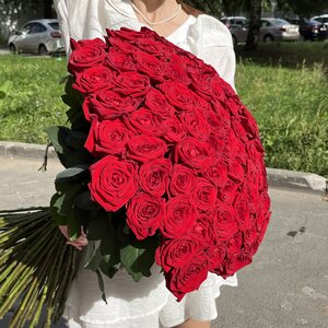 Букет из 101 красной розы 60см