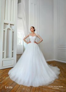 Свадебное платье пышное с рукавами кружевное, премиум