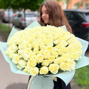 Букет из 101 розы №4 (белые)