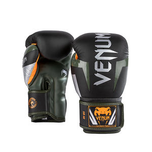 Боксерские перчатки Venum Elite Khaki Black/Silver/Kaki 