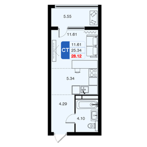 Студия 28,12 м²
